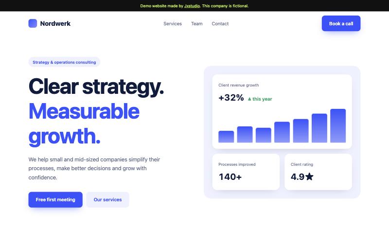 Screenshot of the Nordwerk consulting website